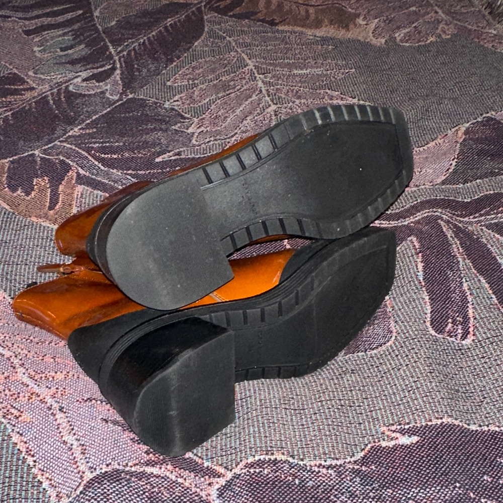 Tory Burch Orange and Black Heeled Boots - Picture 3 of 3